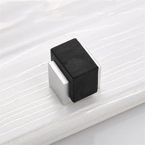 Door Stop Bathroom Glass Door Stopper Door Touch Aluminum Alloy Square Door Stoper Door Top 1Pcs(Silver)