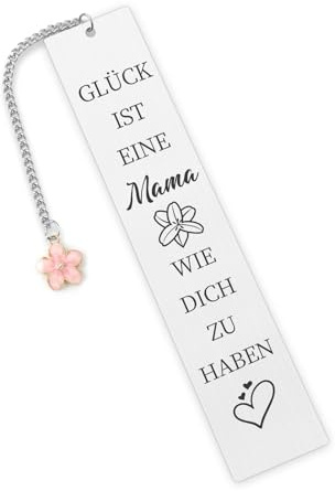 DTUIEUI Lesezeichen Personalisiert aus Edelstahl, Silber, 5,12 x 1,06 Zoll, Geschenk für Mama zu Weihnachten, Muttertag, Geburtstag oder Ostern