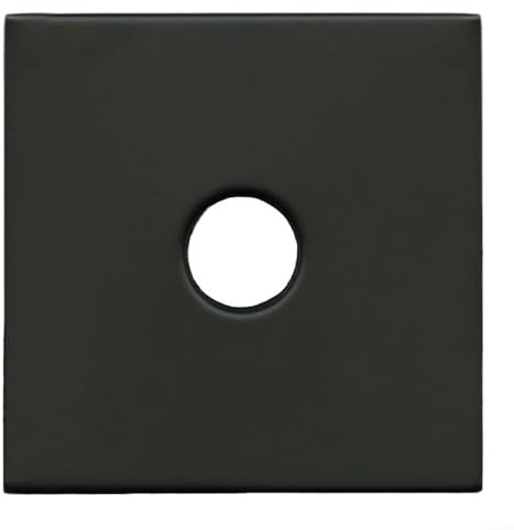 Flangia decorativa quadrata per braccio doccia, flangia da 8,9 cm, in acciaio inox, copertura per fori per vasca da bagno, doccia (nero)