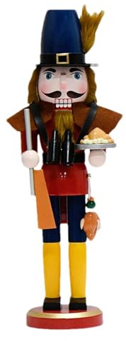 Casse-noix en bois de Thanksgiving : décoration de personnages, collection du festival d'automne, cadeau de casse-noisette | Thanksgiving Casse-noisette Décoration de Noël pour la maison Table Chim
