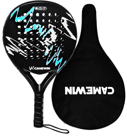 Padel Tennis Schläger Carbon-Glasfaser-Komposit/Eva - Maximale Power & Kontrolle - 360g Leicht & Langlebiger - Unisex für Männer & Frauen - Padel Racket Set Inkl. Schlägertasche