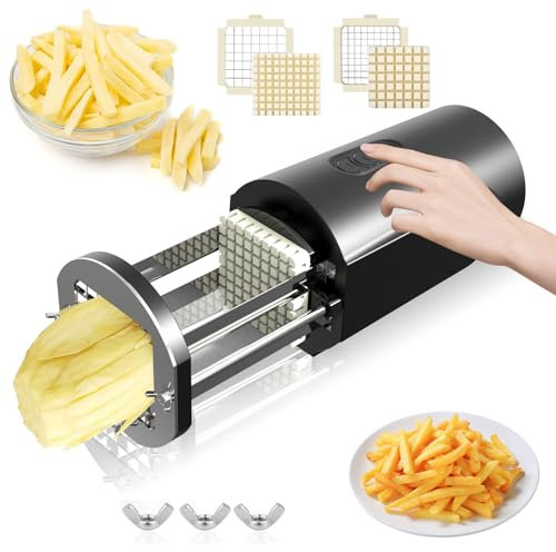 FBJAMZ Coupe-Frites électrique, Coupe-Pommes de Terre Automatique, Machine à Frites Commerciale, pour concombres, Carottes