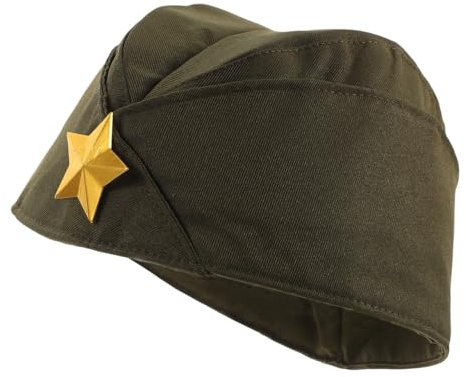 BESPORTBLE Russische Militärmütze Für Damen Aus Canvas Olivgrün Stilvolle Schiffs-Kapitänsmütze Für Karneval Cosplay Und Tanzaufführungen Leicht Und Bequem