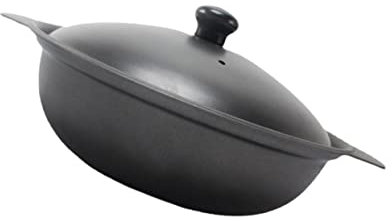 KICHOUSE Cazuela De Hierro Fundido Amarilla Para Cocinar Pollo Estofado Para Uso Doméstico Olla De Barro Para Arroz Tapa