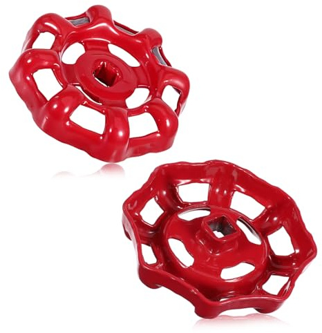 Larrel 2 Pack Outdoor Faucet Handle, Red 0.27inx0.27in/7mmx7mm Water Spigot Handle Practical General Outdoor Faucet Replacement Parts for Garden Patio