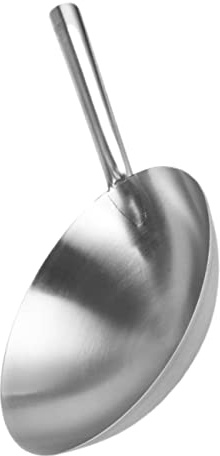 CONGARTENO Padella Wok in Acciaio Inossidabile Con Manico Saldato Anti-graffio e Resistente Per Fornelli Gas Cucina Domestica e Ristorante