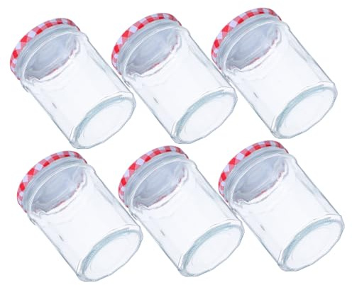 Cabilock 6PCS Hexagon Glass Jars with Airtight Lids Sealed Food Storage Containers for Kitchen Spices Jam Honey Pickles Party Favors Shower and Craft Supplies