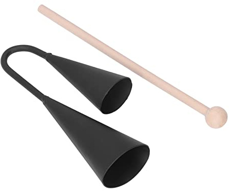 Brrnoo Percussion Instrumente für Erwachsene, Lateinische Agogo -Glocke mit Hölzernen Stick Agogo Bell, Zwei Tonkinder Bell Traditionelle Lateinische Percussion Instrument