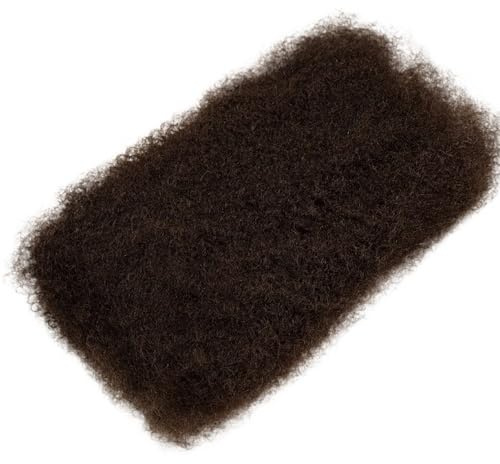 Utilisation quotidienne Cheveux humains Afro Kinkys en vrac for tressage, 50 g/paquet, extensions de cheveux humains en vrac for Microlocs(Dark Brown,20inch)