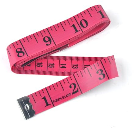 WINTAPE Skräddarmåttband/måttband kropp/kroppsmätband, 150 cm (rosa)