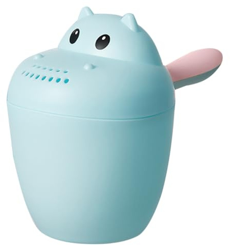 Babyshampoo Becher mit Wasserkontrolle aus Pp, Blau, Sicher | Praktisch für Badewanne und Babybad, Sprühdesign, Handlich, Passend für Neugeborene, Kompakt