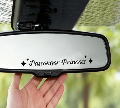 4 Hochwertige Vinyl-Folien mit Passenger Princess Aufdruck, Originelle Auto-Aufkleber für Frauen - Dekorative Spiegel- & Seitenscheiben-Accessoires, zur persönlichen Gestaltung.