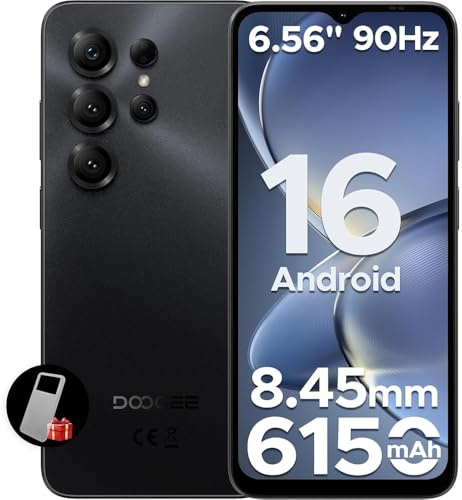 POPUX NOTE 56 X Mobile Phones, Android 16 Phone, 6150mAh, 6.56 HD+ 90Hz, 24GB + 64GB/2TB Android Phones, Octa Core, Dual SIM Unlocked Mobile Phone, Face ID, 3.5mm Jack, GPS, OTG