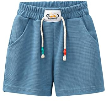 Mjjsk Pantaloncini estivi per ragazzi Traspirante Scuola Casual Shorts Bambini Elastico in Vita Leggero Morbido Confortevole Pantaloni Corti