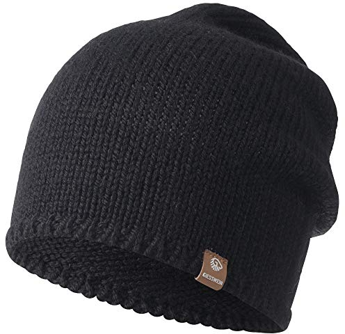 GIESSWEIN Mütze Hohloh - Leichte Strickmütze für Damen & Herren, Long Slouch Beanie aus Merinowolle, Unisex Merino Wollmütze, One Size