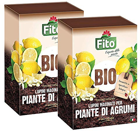 Fito 2 x Lupini Macinati per Piante di Agrumi e Limoni 2 kg| Concime Naturale Biologico 100% Vegetale, Inodore a Base di Lupini in Microscaglie