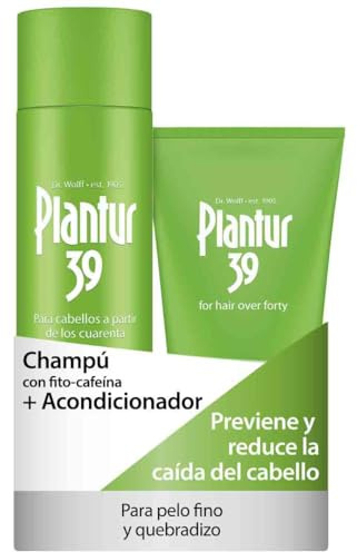 Plantur 39 Caffeine Shampoo and Conditioner Set Prevents and Reduces Hair Loss | For Fine Brittle Hair | Unique Galenic Formula Supports Hair Growth | Set of 250ml Shampoo and 150ml Conditioner
