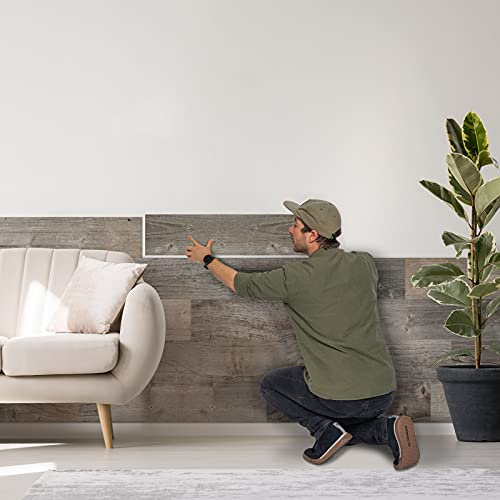 SUN WOOD Selbstklebende Wandpaneele Holz, 3 Stück (0,48 m²) – 3D Holzverkleidung für Wand, Möbel und Türen, Echtholz (Verschlagbrett 03), einfache Montage ohne Bohren, Made in Austria