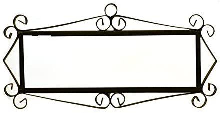 Spanisch 7,5 cm x 3,7 cm abstrakte handbemalte Keramik-Zahlen, Buchstaben, Fliesen und filigrane Metallrahmen (6 Fliesen)