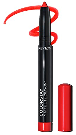 Revlon ColorStay Matte Lite Crayon, Lippenstift mit Integriertem Anspitzer,Wischfest Wasserfest und Trocknet die Lippen Nicht Aus, 009 Ruffled Feathers, 1.4 g