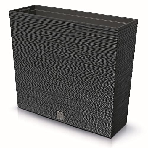 botle Blumenkasten Meißel Balkonkasten Pflanzkasten Anthrazit L 58 cm mit Topf Einsatz Hoch Pflanzkübel Einzigartiger Blumentopf Kunststoff
