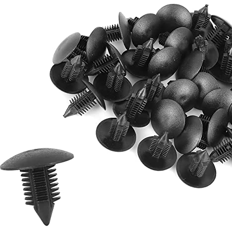 A ABSOPRO Auto Tetto Cielo Rivetti in Plastica 10mm Foro Dia Clip Fissaggio Bullone Rivetti Nero (Set 40)