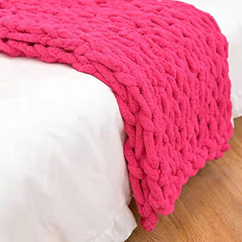 MHUQIA Grobstrick Decke 200x200cm, Grobe Strickdecke Handgefertigt Riese Merino Wolle Garn Arm Stricken Werfen Sofa Uberwurfdecke Decke Zuhause Deko Geschenk