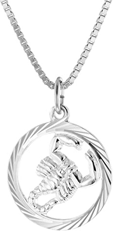 trendor Skorpion Sternzeichen Halskette Silber 925 15360-11 | modischer Tierkreiszeichen Anhänger für Damen, Halsschmuck aus Sterlingsilber