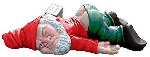 Reuvv Lustiger betrunkener Zwerg Gartenzwerg Statuen Dekoration, betrunkener Zwerg Harz Skulptur Neuheit Geschenk für Outdoor Indoor Terrasse Hof Rasen Veranda Ornament Dekor, Figur Statue
