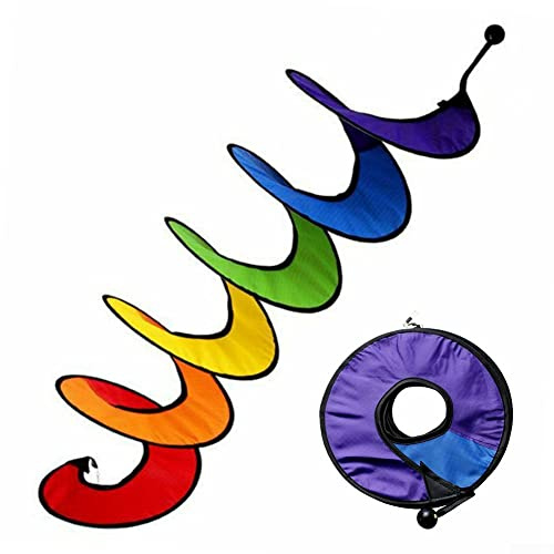 Windsock Flag, Rainbow Rotating Wind Tunnel, Outdoor Colorful Spiral Spinner Wind Sock, Extended Colorful Windmill Flag Decoration 1.6m