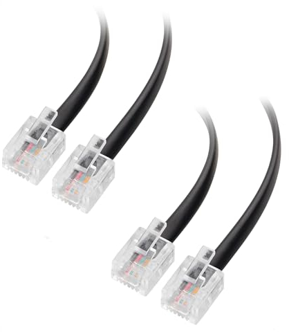 Cable Matters 2er-pack 1m Telefonkabel RJ11 auf RJ11 für Telefon, Internet DSL, ADSL kabel, Modem, ISDN kabel in Schwarz - 1 m