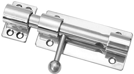 Massiver Edelstahl V4A Bolzenriegel zum anschrauben mit Öffnung für Vorhängeschloss | 14mm Bolzendurchmesser! | perfekt für Keller, Türen, Tore, Klappen