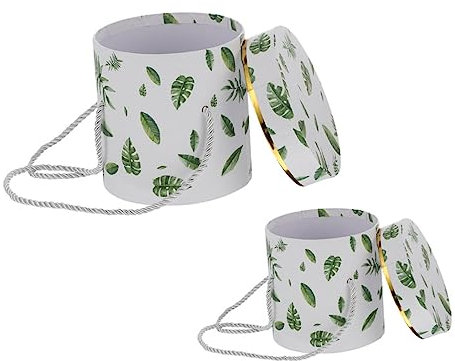 SOLUSTRE 2stücke Runde Blumenverpackungsbox Für Floristen Geschenkboxen Aus Umweltfreundlichem Papiermaterial Wiederverwendbar Für Valentinstag Geburtstag Jahrestag Muttertag Usw