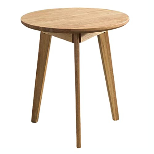 Generisch Kleiner runder Esstisch aus massiver Eiche, Küchen- und Esszimmertische aus massivem Holz, skandinavische Möbel, Mid-Century Modern Tisch (Größe: Durchmesser (60 cm))