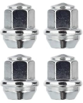 RYBO Set of Alloy Wheel Nuts M12 x 1.5, Taper, 19mm Hex, Compatible With Ford Alloy Wheels & More (Chrome, Pack of 4)