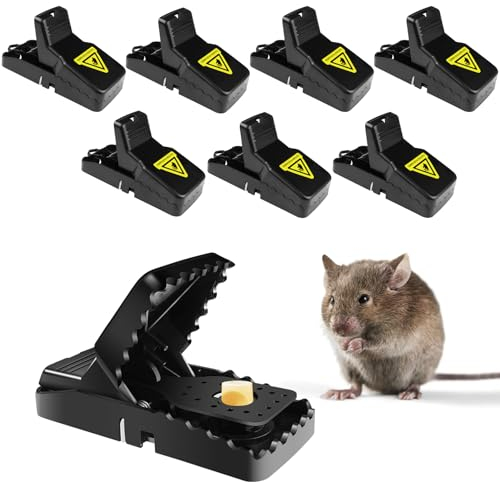 Fousenuk Trappola per Topi, 8 Pezzi Trappole per Topi da Interno ed Esterno, Trappola Ratti Riutilizzabile, Plastica Trappola per Topi Piccoli, Professionale Resistenti e Facile da Pulire