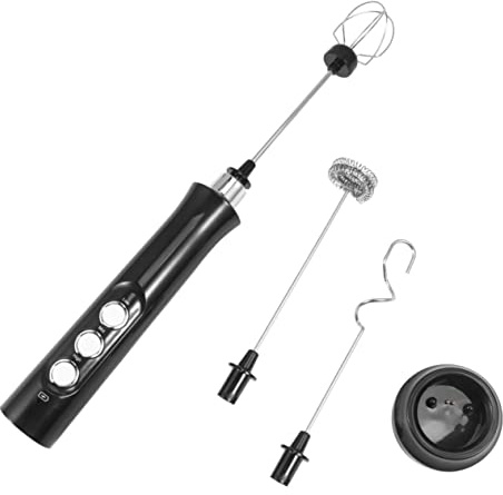 LIFKOME Frusta Ricaricabile Elettrica Per Uova e Montapanna Multifunzione in Abs e Acciaio, Tre Teste Sostituibili Usb, Adatta Per Cucina Domestica e Preparazioni Rapide