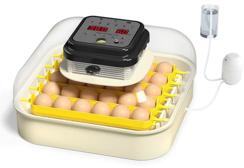 Chalixion Brutautomat Vollautomatisch für 30 Eier, Inkubator mit automatischem Eierwender und Feuchtigkeitskontrolle, Temperaturanzeige, Brutkasten Hühner, Wachteln und Enten, Eierdurchleuchter