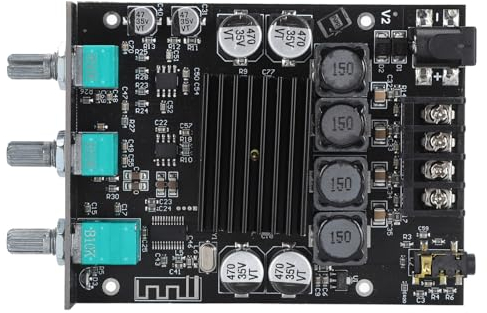 Scheda Amplificatore Bluetooth, HiFi TPA3116D2 100W+100W Scheda Amplificatore Stereo a 2.0 Canali con Controllo degli Alti e dei Bassi per Altoparlanti Wireless Fai