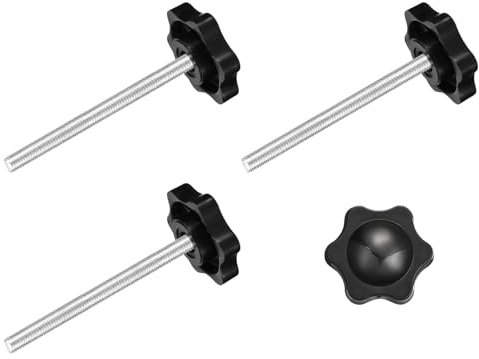 QUARKZMAN 4pz Manopola a Vite di Serraggio, M5 x 60mm Manopola Stella a Forma Esagonale Impugnature Plastica Maniglia Vite Serraggio Manuale per Base Ombrellone Mobili Meccanici, 25mm Dia