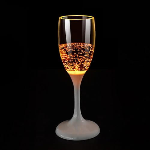 Hailerio Flûtes à champagne lumineuses de 120 ml – Flûtes à champagne polyvalentes activées par liquide, verres phosphorescents pour anniversaire, Noël