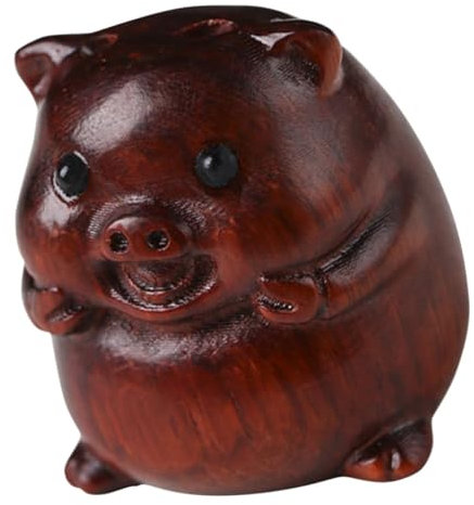 IMIKEYA 4 Stück Sandelholz- -Statue Chinesisches Sternzeichen Anhänger Charms Anhänger Schlüssel Tasche Armreif- DIY