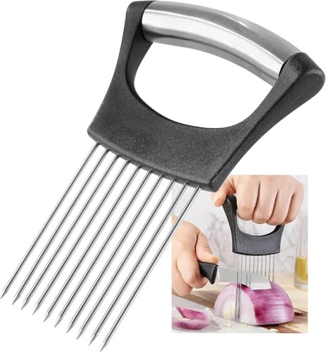 Yungeln Coupe Oignon Manuel inoxydable Titulaire de l'oignon fourchette acier inoxydable Coupe-citron Viande Légumes Tomate Pommes de terre Trancheuse Gadget Cuisine Accessoires