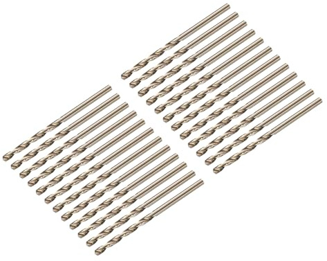 QUARKZMAN 24pcs Mèches Droites À Torsion 2.8mm Revêtement Or Titane & Nitrure Noir Acier Rapide (HSS) 4341 Avec Tige 2.8mm Pour Acier Inoxydable Alliage Métal Plastique Bois