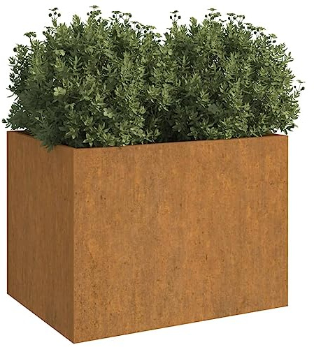 Tomostar Lit de Jardin Surélevé, Jardinière Potager de Jardin Bac à Plant 62x47x46 cm Acier corten