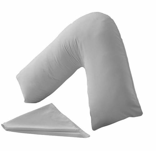 MH Traders V Pillows Firm Support Grey Orthopedic Support Pillow for Neck, Back & Shoulder Maternity & Pregnancy Pillow V Pillow with Microfiber Filling & Machine Washable