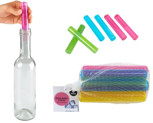 6er Set Kühlakku Stab 12 x 2 cm Wiederverwendbar Eis Sticks Eisstäbe Eissticks Eiswürfel Stabform