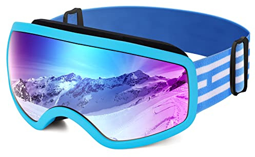 EasYoung Skibrille für Kinder, Snowboard Brille mit UV-Schutz, Anti-Fog für Jugendliche, Skateboarden Brille Helmkompatible