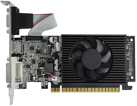 Koolenry Carte Graphique GT210 1 Go DDR3 64 Bits, Processeur Graphique PCIE 2.0 40 Nm, Compatible + VGA + DVI, pour Ordinateur de Bureau