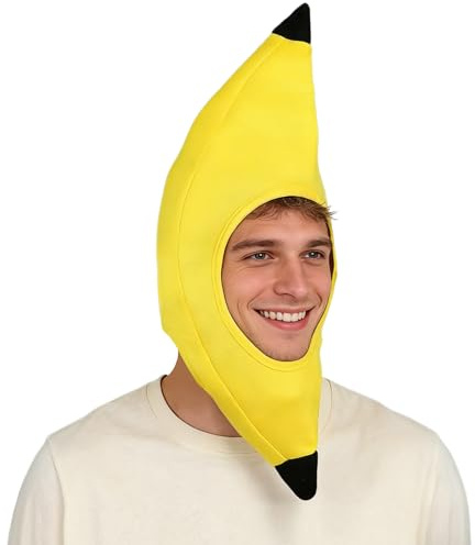 GYIOFAI Bananenhut, lustiger gelber Bananen-Hut, für Damen und Herren, Cosplay-Kopfbedeckung, Themenparty, Foto-Requisiten, Kostüm, Kostümzubehör, für Junggesellenabschiede, Kneipenkrabbeln, Halloween